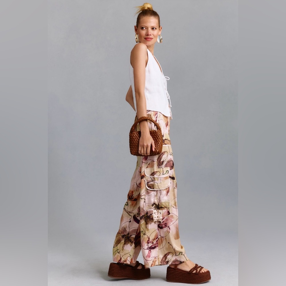 By Antropologie Palazzo Utility Pants • Tan • 6